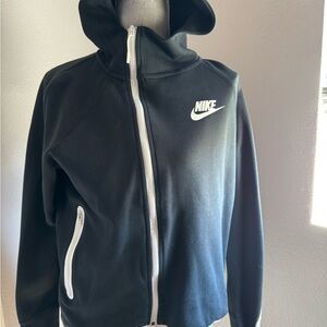 Nike Black and White Full-Zip Hoodie